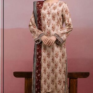 3 Pcs Women's Unstitched Printed Suit